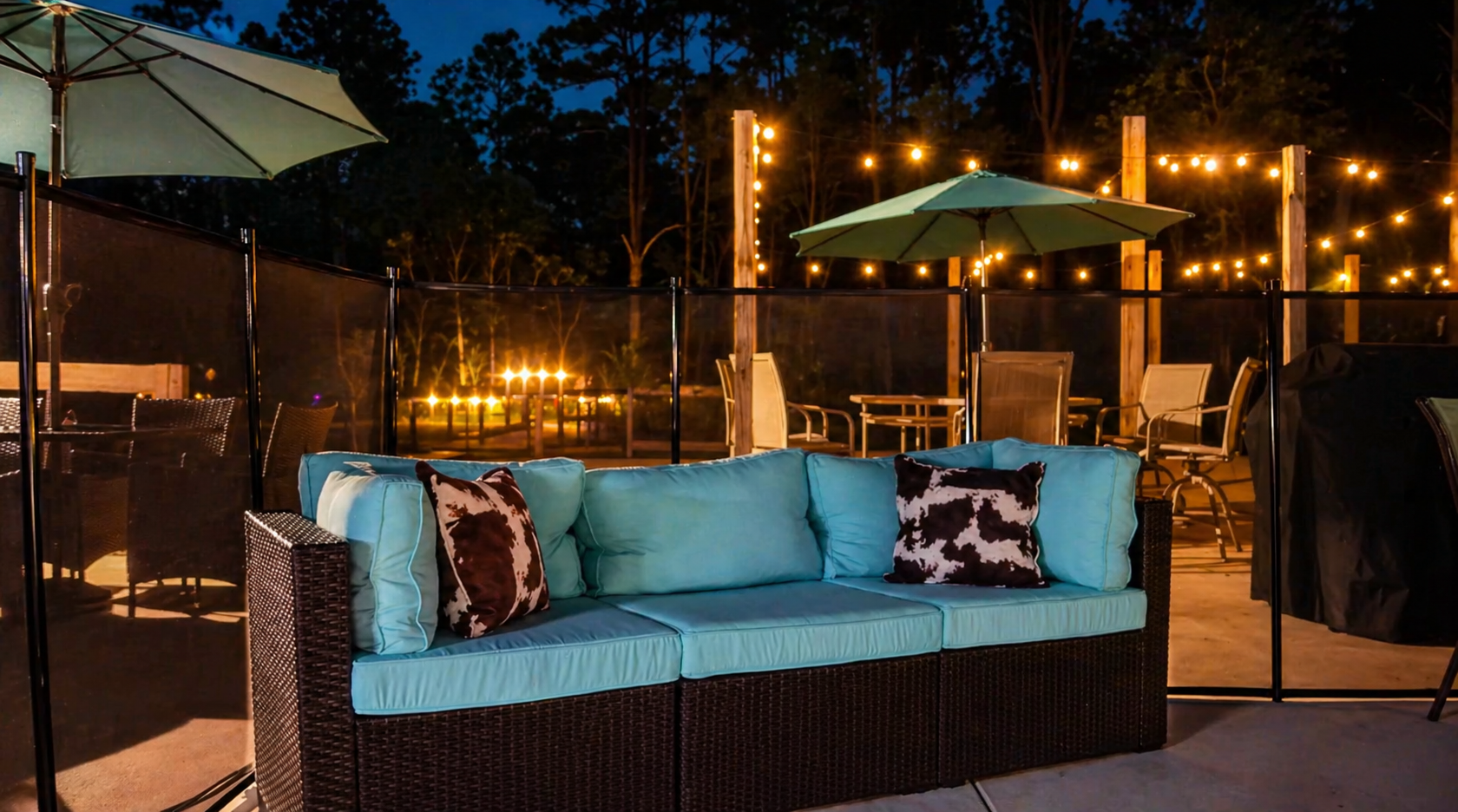 Outdoor Backyard Couch At Night