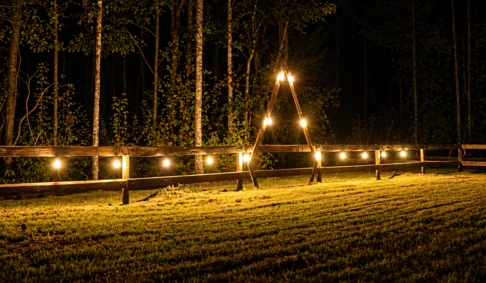 Backyard Space at Night